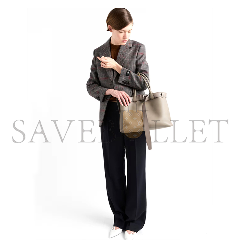 PRADA BUCKLE LARGE LEATHER HANDBAG WITH BELT 1BA416 (37.5*27.5*14cm)
